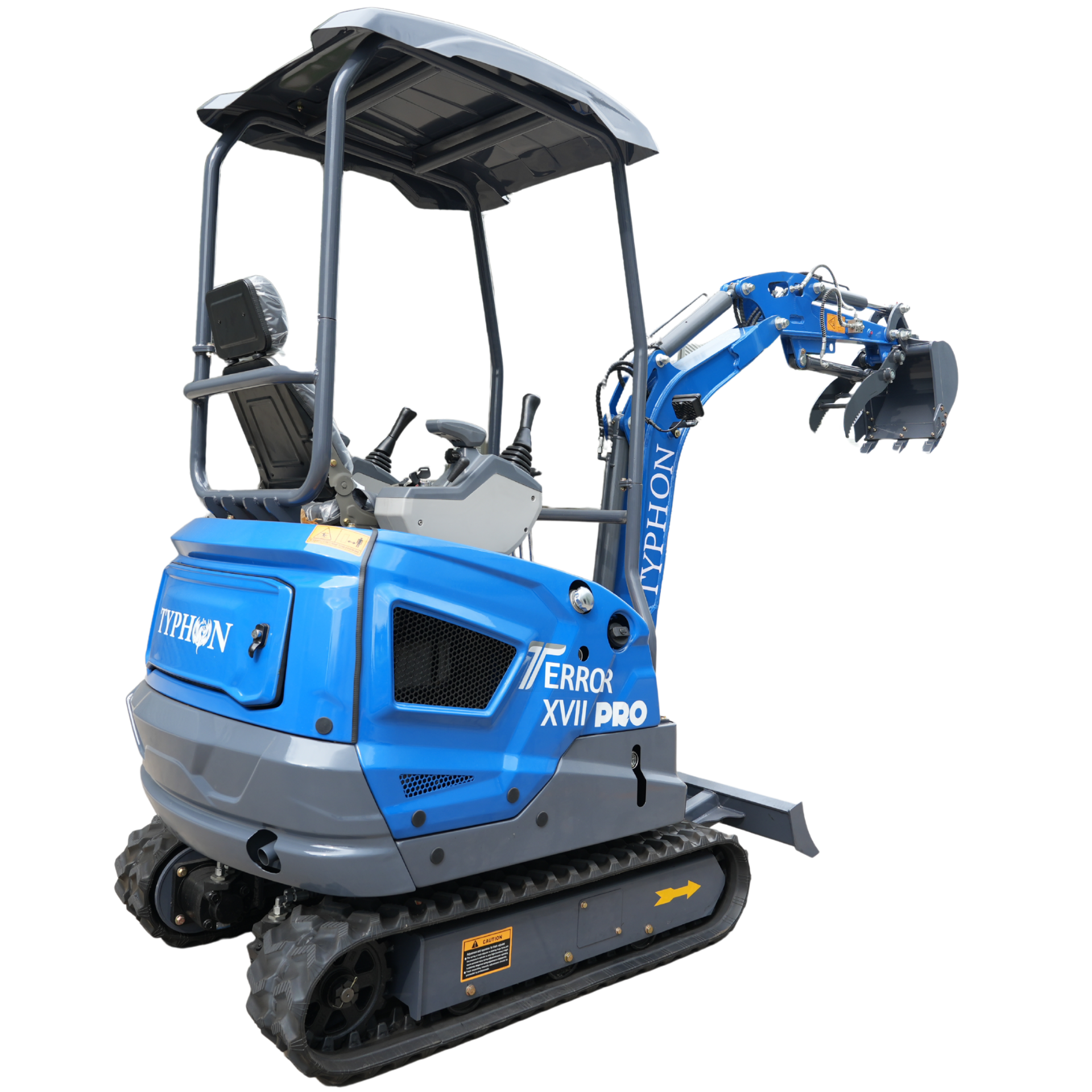 TYPHON TERROR XVII PRO 3800 lb mini excavator Hydraulic System Integrated Oil Cooler EPA-Certified Kubota D902 Engine