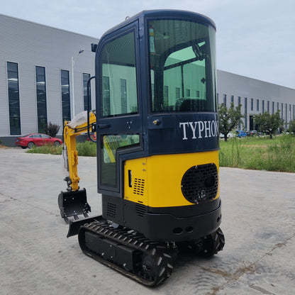 TYPHON Terror X Mini Excavator – 2,500lb Trench Digger with Cabin, 380mm Wide Bucket