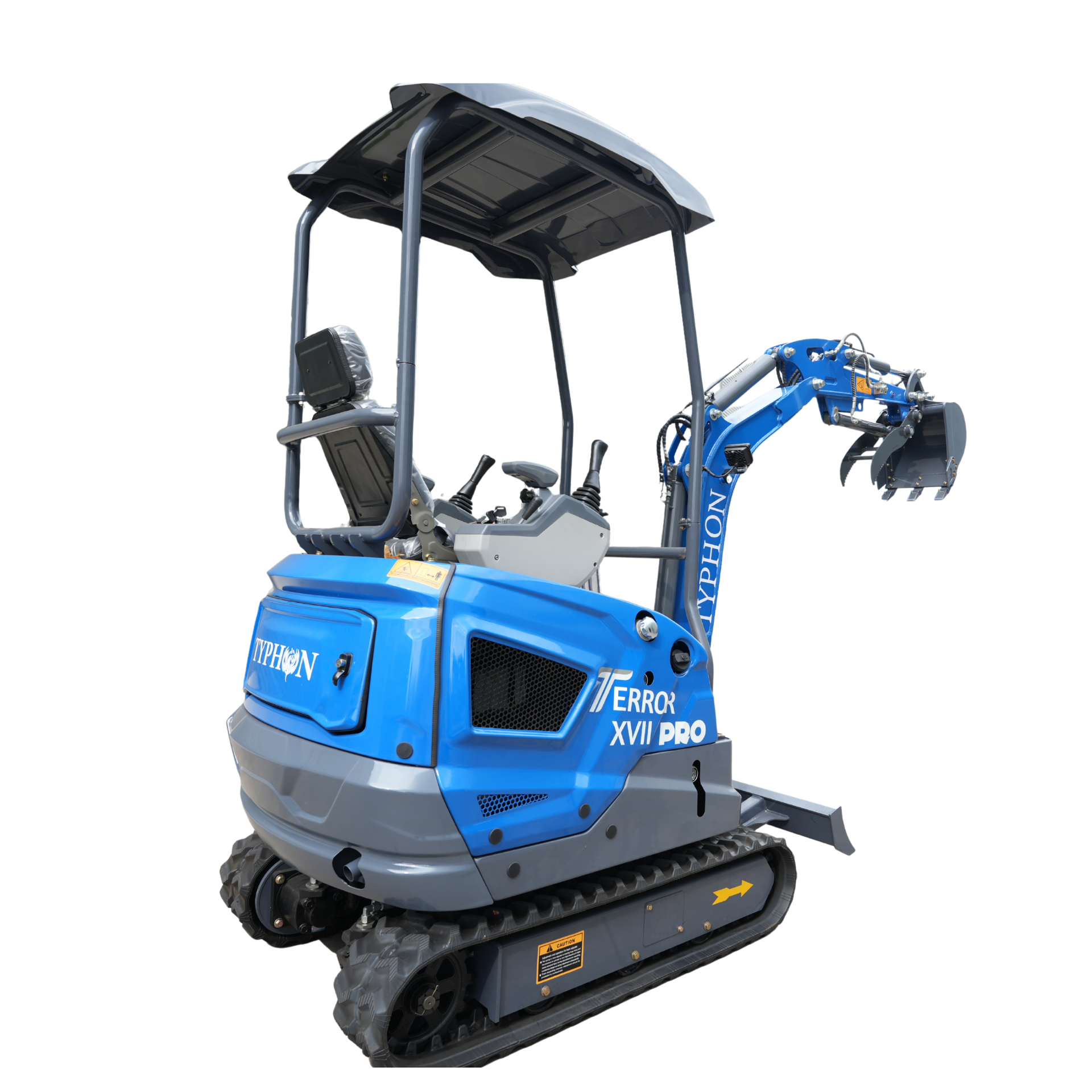TYPHON TERROR XVII PRO 3800 lb mini excavator Hydraulic System Integrated Oil Cooler EPA-Certified Kubota D902 Engine