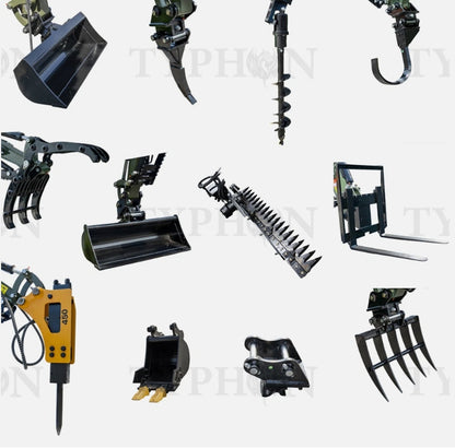 12 PCS Attachment Set Tool Fits 2-3 ton excavator Typhon Terror XXV