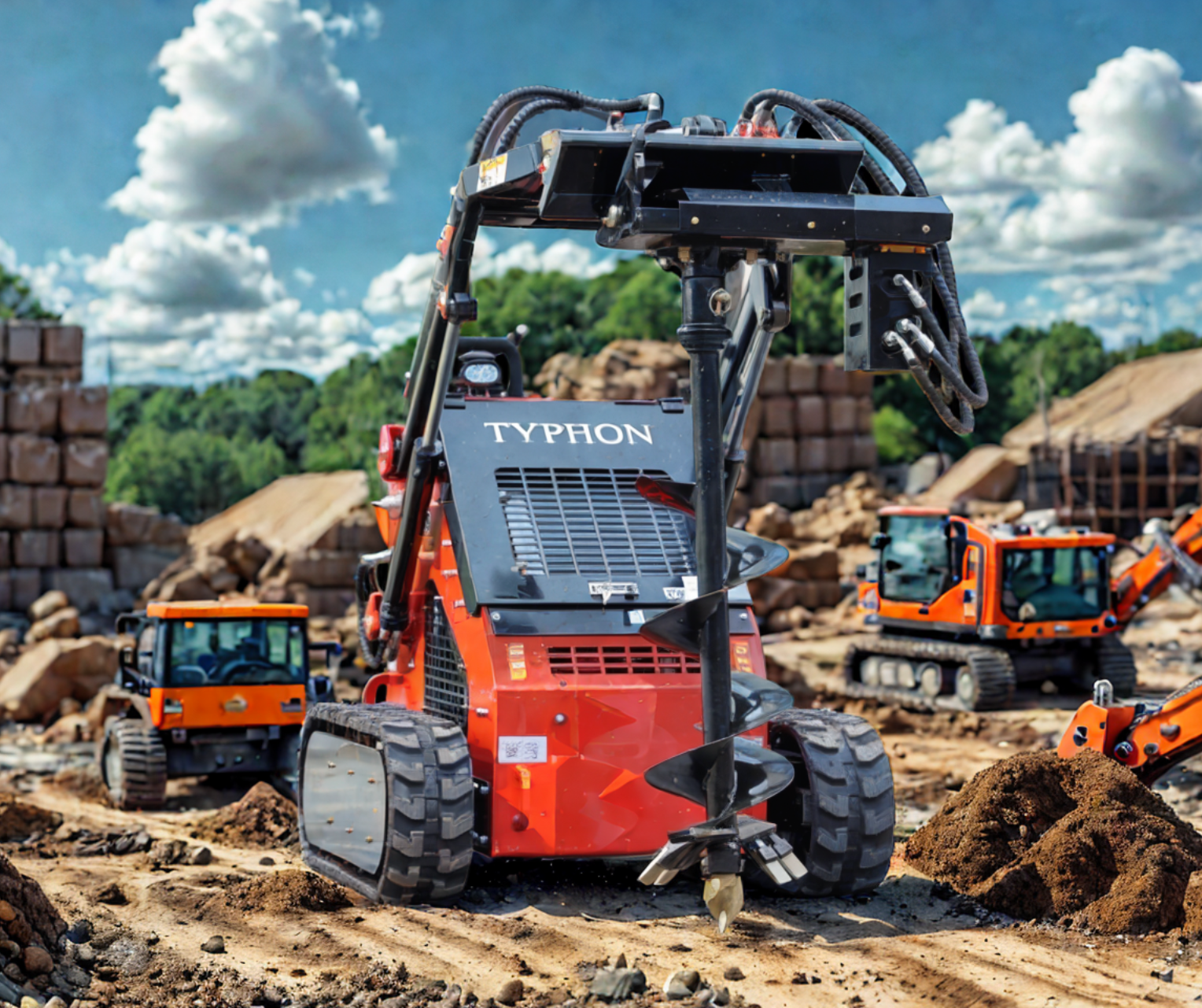 Skid Steer Loader Earth Auger Attachment