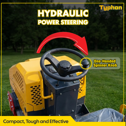 TYPHON Road Roller 10 – 1 Ton, 13.5 HP Briggs & Stratton, Hydraulic Drive, One-Key Vibration