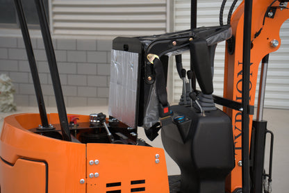 TYPHON TYRANT X 1-Ton Mini Excavator 13.5HP Briggs & Stratton Engine, Hydraulic Thumb Clip, Dozer Blade, 360° Body Swing