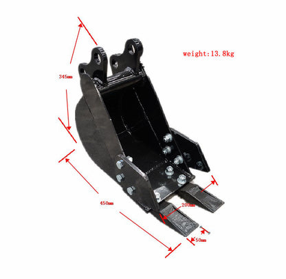 200mm Narrow Bucket: Attachment for TYPHON Mini Excavators