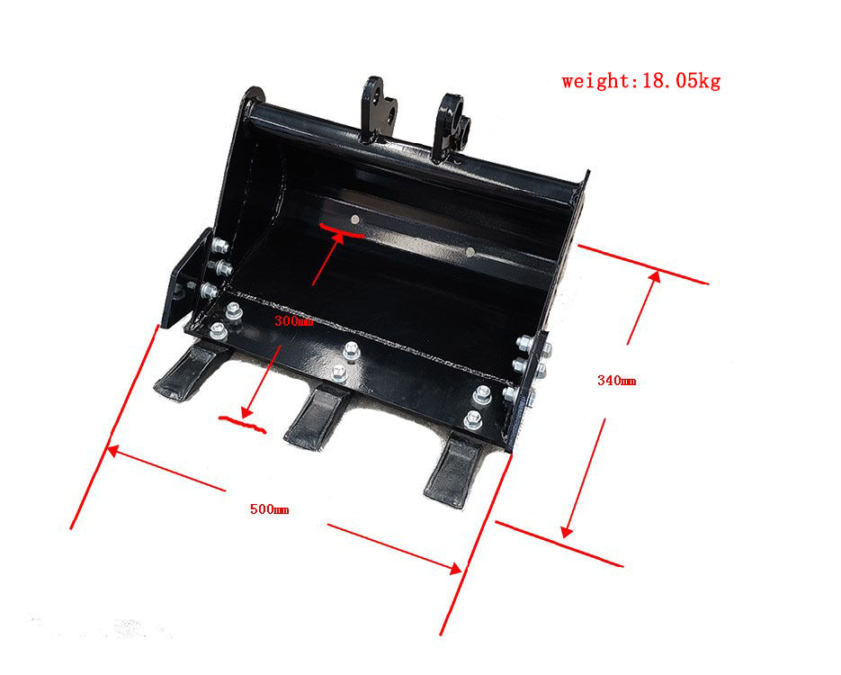 500mm Trenching Bucket General Purpose w teeth Attachment for Mini Excavator