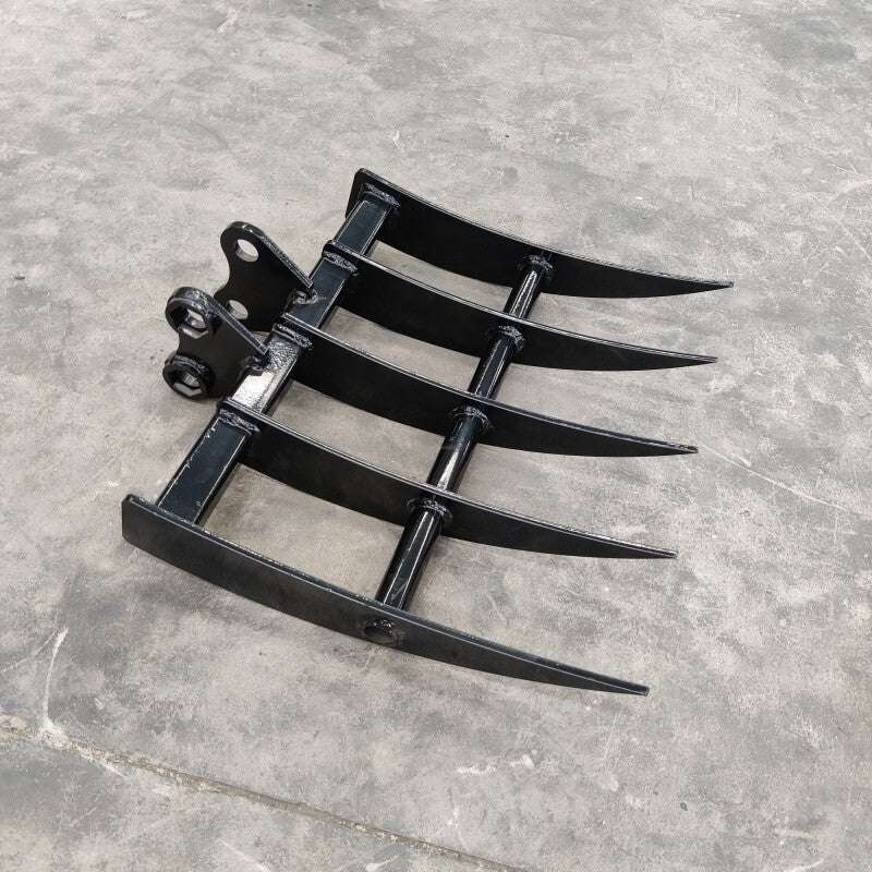 Rake: Mini Excavator Attachment for Grading, Leveling, Loosening , Removing Surface Soil