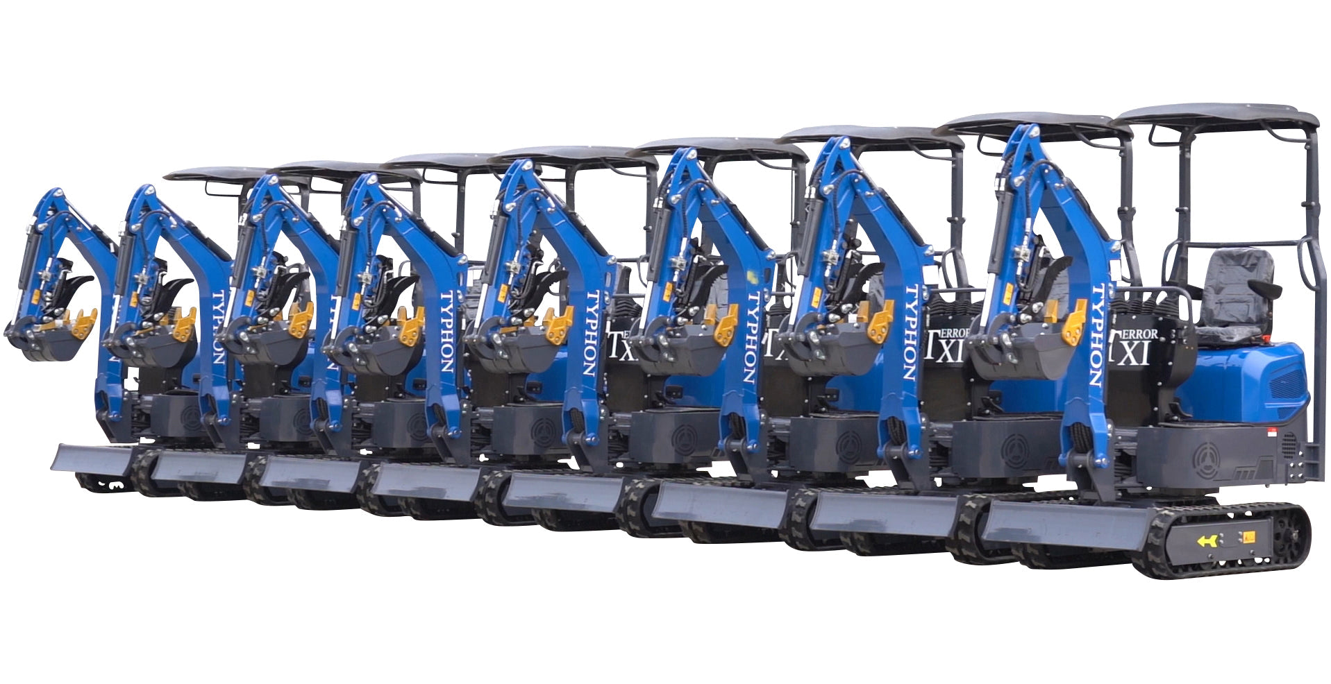 TYPHON TERROR XI STORM Mini Excavator – 1.1 Ton Boom Swing